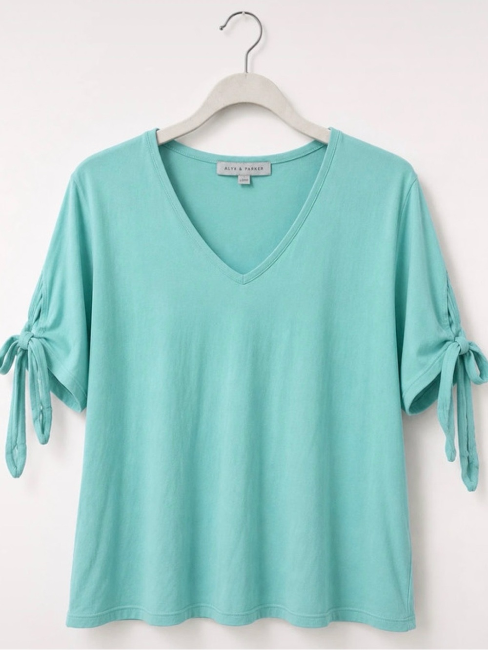 Mint V-Neck Tie-Sleeve Women's Top